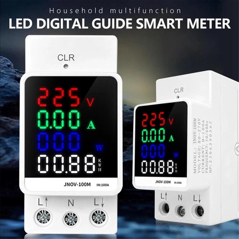 AC 70~270V 100A 25KW Multifunction AC Digital Voltage Ammeter Power Factor Meter Electric Energy Monitor Meter Wattmeter