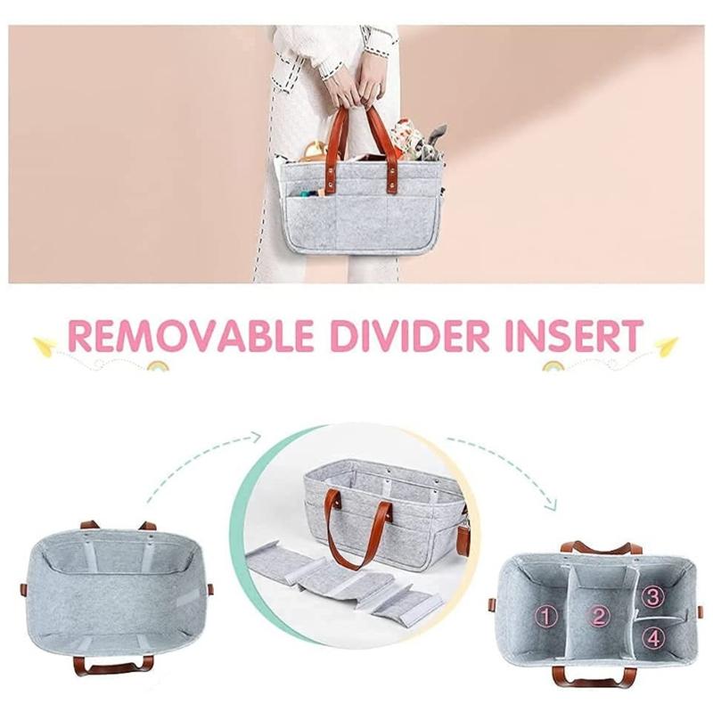 Borsa Organizzatrice per Pannolini Portatile per Fasciatoio e Auto, Contenitori Essenziali per l'Asilo, Borsa Tote