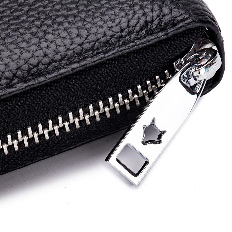 Large Capacity Leather Credit Card Holder Men Women Zipper Leather Purse Card Case Wallet Bank Card ID Holders