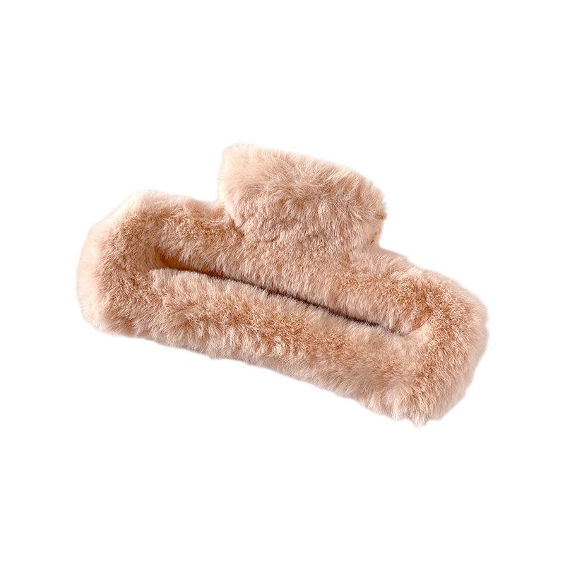 Autumn/Winter High-End Large Plush Claw Clip for Women - Ideal for Thick Hair Updos