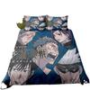 Sábana de Cama con Estampado 3D de Chico de Anime Sukuna Satoru Twin King Queen Full Juego de 2 Piezas Funda de Edredón con Funda de Almohada a Juego 75*50cm Juegos de 2 Piezas
