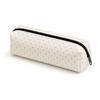 Polka Dot Pencil Case Set Large Capacity Canvas Zipper Pen Pouch for Students School Office Travel Makeup Storage