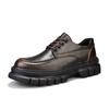 Leather shoes men's autumn new leather business casual shoes men's thick soles increase height, light and non-slip black derby shoes