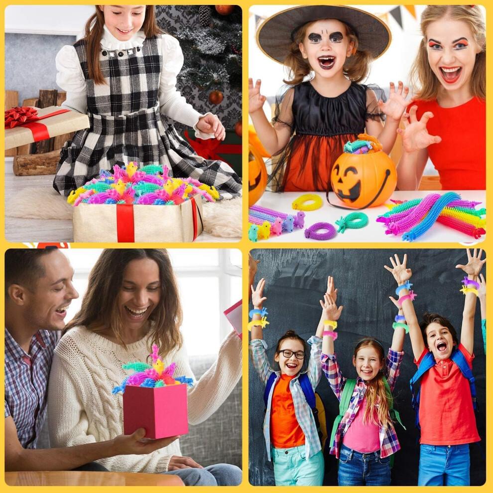 LATERN 40Pcs Fidget Stretchy Strings, 20CM Dinosaur Sensory String Toys Calming Noodles Stretchy String for Kids and Adults Against Anxiety, Fidgetin