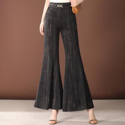 Elegant Summer Flare Pants Women Fashion Casual High Waist Pants Vintage Clothes