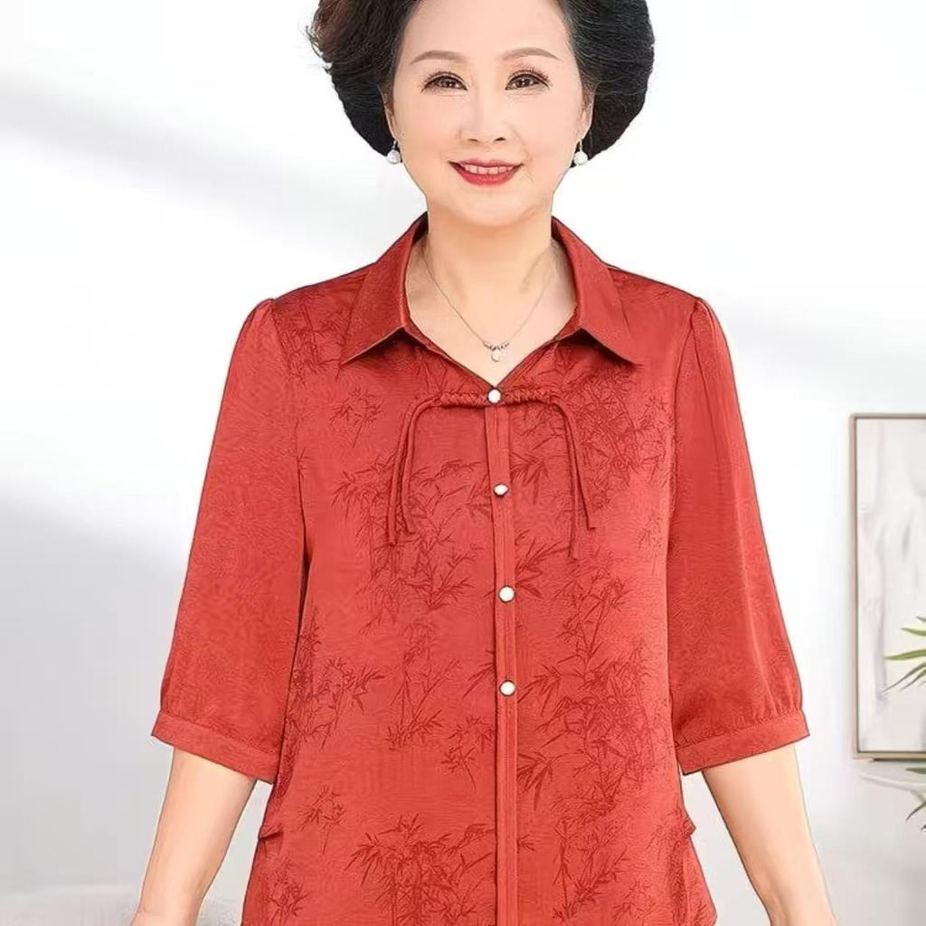 Grandma's Fashionable Summer Top - Mid-Age Seven-Point Sleeve Versatile Shirt