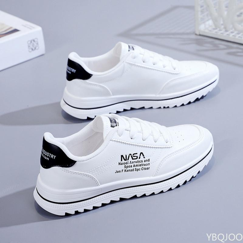 Ladies Breathable White Shoes Outdoor Non Slip Board Shoes Trendy Comfort Running Shoes Women's Lightweight Lace Up Flats Mujer