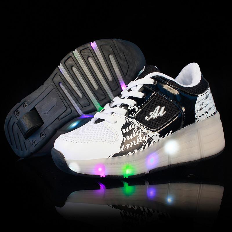 New Code Children's Single-wheel Runaway Shoes Vibrating Luminous Sole Double-wheel Colorful Light Wheel Shoes