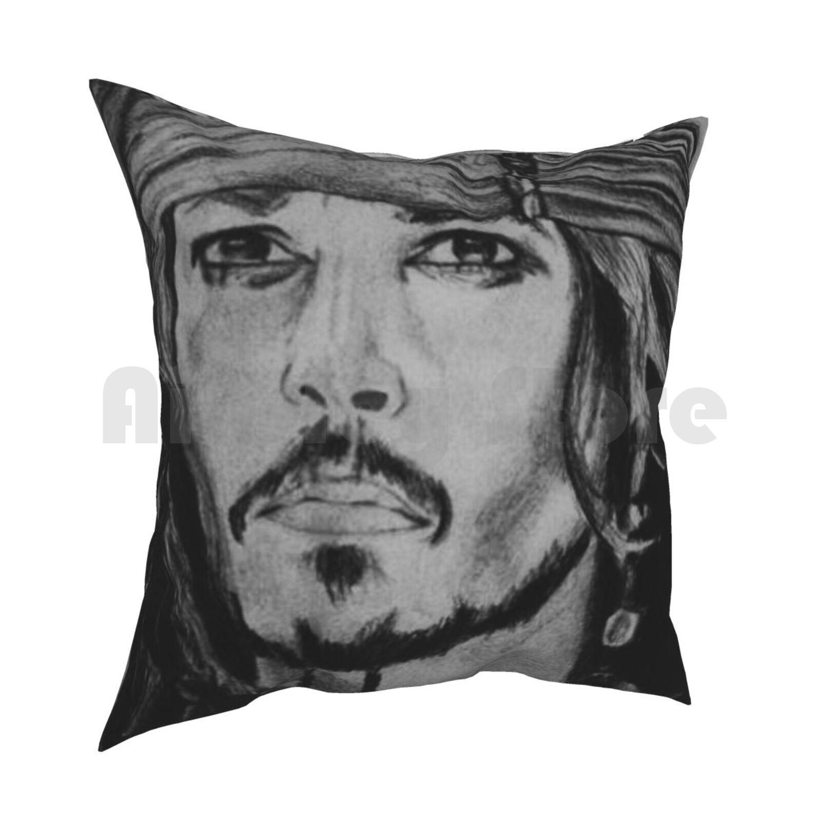 Pillow Case Printed Home Soft Throw Pillow Johnny Depp Depp Johnny Separated Tags Please Thank You Pirates 30x30cm 12x12in