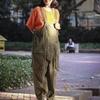 Herren Jumpsuit Mehrere Taschen Einfarbige Tasche Locker Bequem Verkleidung Übergroß Vintage
