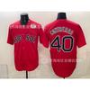 Maglietta da Baseball Unisex Ricamata Boston Red Sox Abbigliamento Sportivo Miscela di Cotone Traspirante Abbigliamento per tifosi
