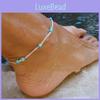 Minimalist Alloy Toe Chain With Handcrafted Turquoise Beads For Casual Summer Wear