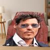 Krásný Johnny Depp Hvězda Flanelová deka Měkká teplá deka Přehozová deka do ložnice obývacího pokoje postele Cestování Piknik Dárek dítě