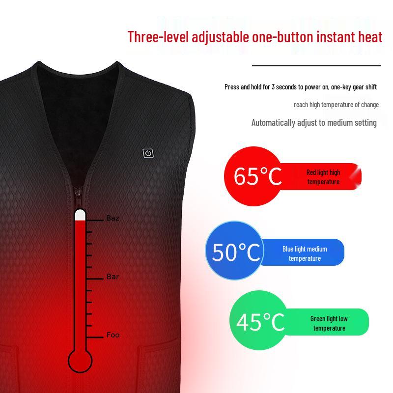 Winter USB Electric Heated Vest with Smart Carbon Fiber Technology