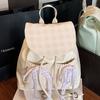 Mochila fofa de laço de outono para mulheres, grande capacidade, face macia, mochila casual para estudantes, bolsa escolar