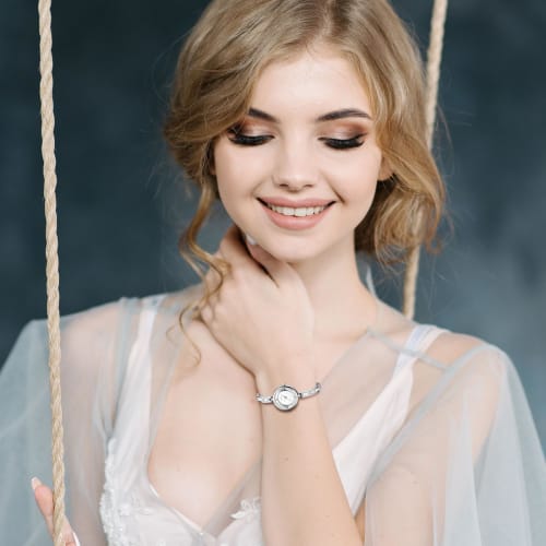 Women's Replica Watch, Waterproof: Zirconia and Diamond Quartz Watch, Delicate, Classic, Stainless Steel, Cute, Stylish, Adjustable, Silver