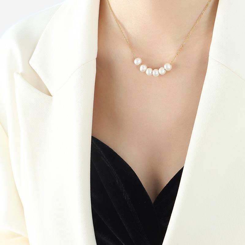 Meier Korean style instagram goddess chic, unique, colorfast baroque natural freshwater pearl necklace