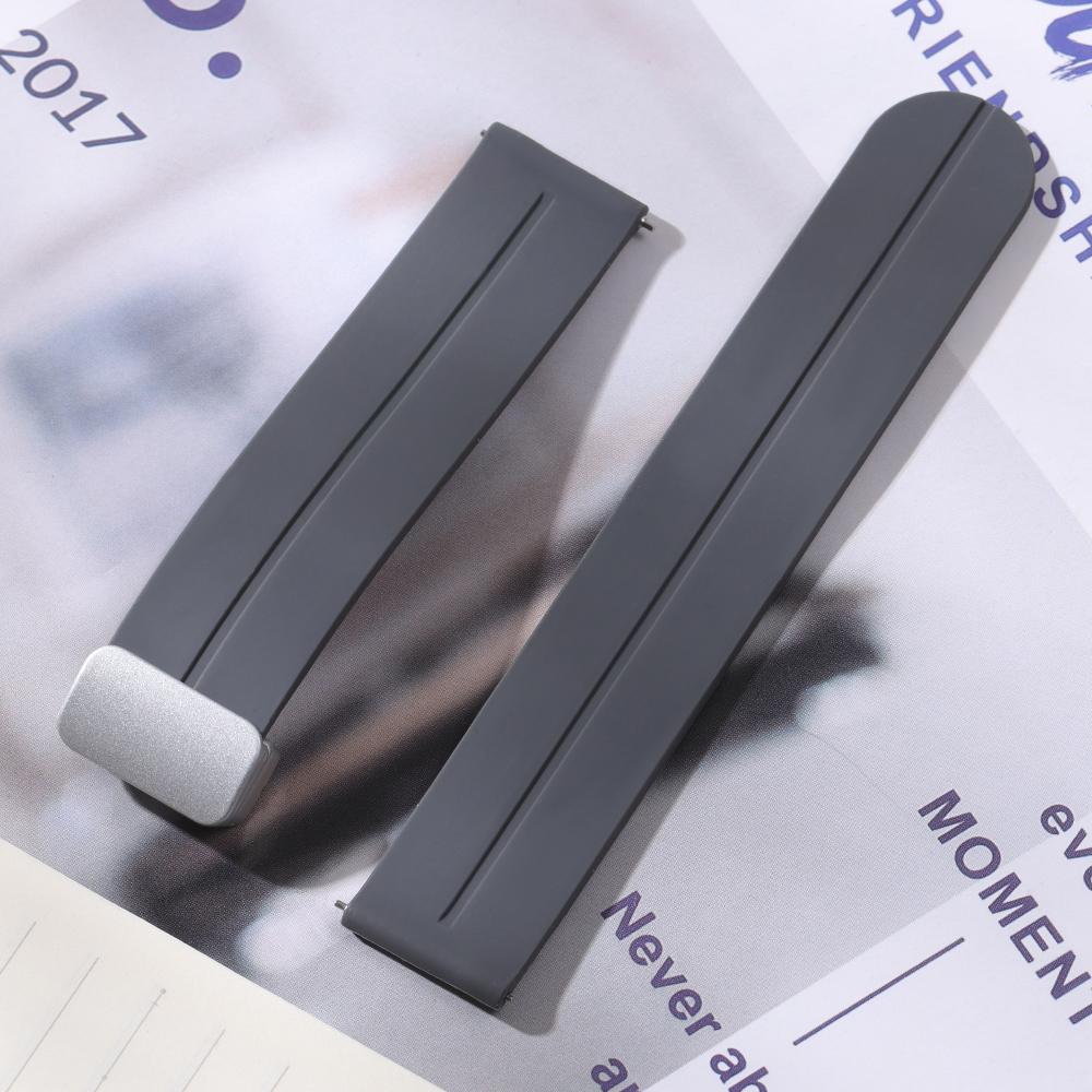 18mm 20mm 22mm Folding Buckle Silicone Strap for Rolex Band Universal Soft Rubber Strap Quick Release Replacement Bracelet