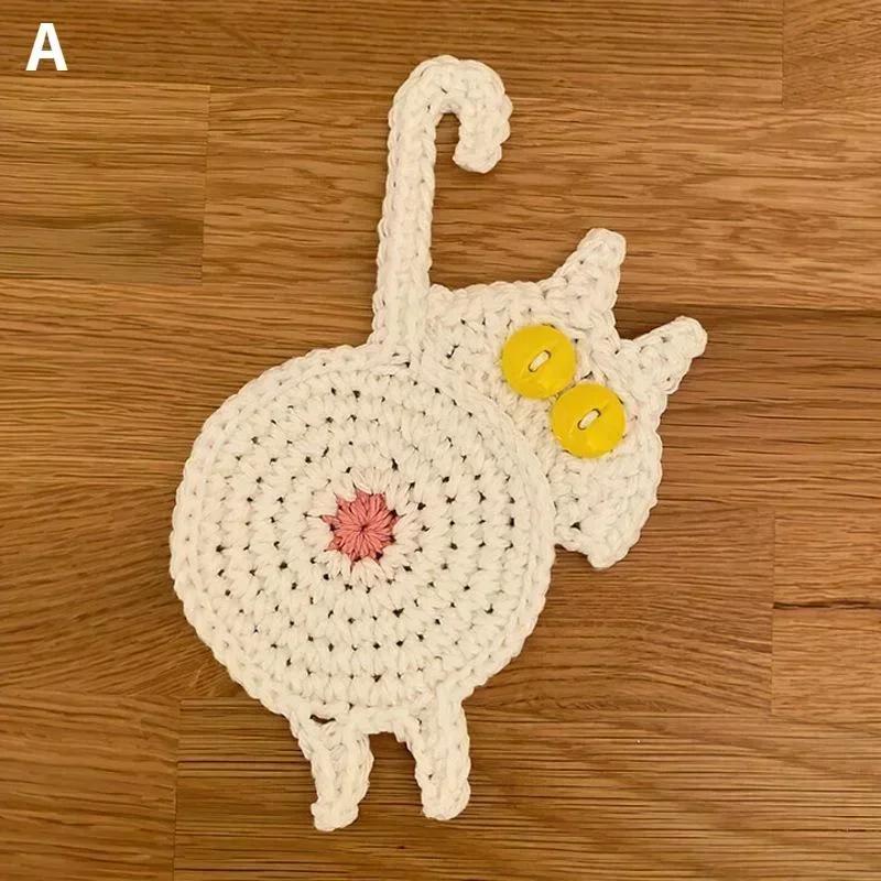 Liebevolle Katze Isoliermatte Interessantes Kleintier Leicht zu reinigen Wiederverwendet Verschleißfest Hitzebeständiges Tuch Platzset Heimküchenbedarf