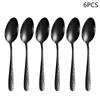 4/6/16/24pcs Black Stainless Steel Cutlery Knife, Fork and Spoon Set Home Kitchen Utensils Holiday Dinner Tableware