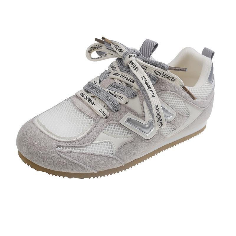 

Ballet style mesh breathable German training shoes women s 2025 new retro color matching shows feet small casual sports Forrest Gump shoes 35 серый