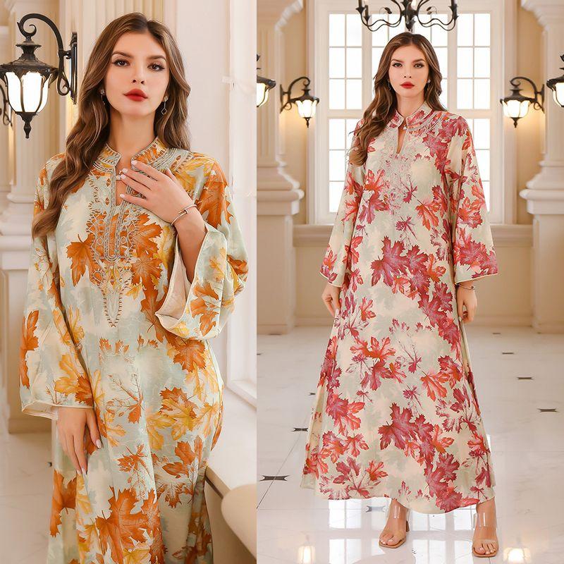 Summer Big Robe Dress2025 Women clothes Summer Middle East Dress Print Long dress Dubai Robe