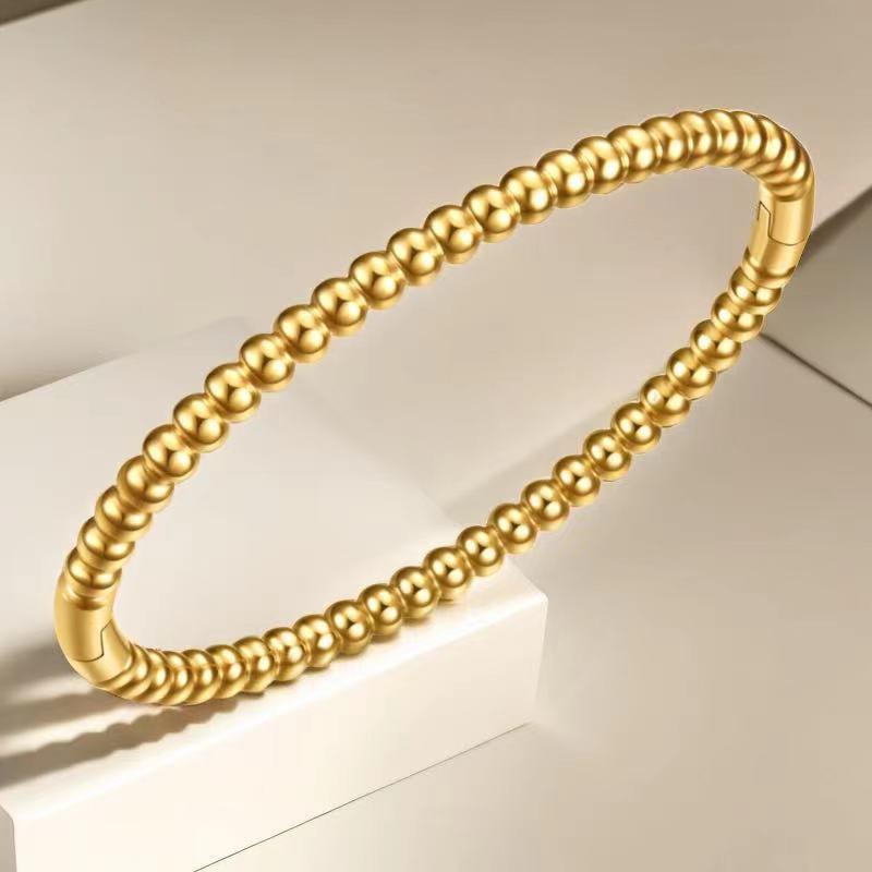 High-End Women's Stainless Steel Bracelet - Non-Fading, Titanium Steel, Elegant Buckle Jewelry