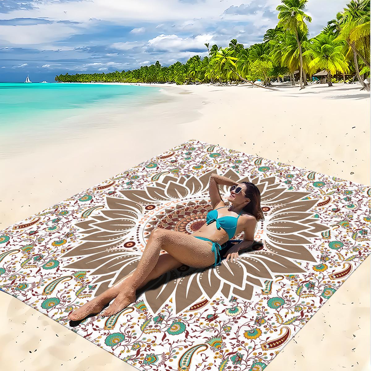 Stranddecke Wasserdicht Sandfest, Übergröße Große Strandmatte Schnelltrocknend & Kompakt & Leicht, Picknickdecke Urlaubs-Essentials 150cmx150cm