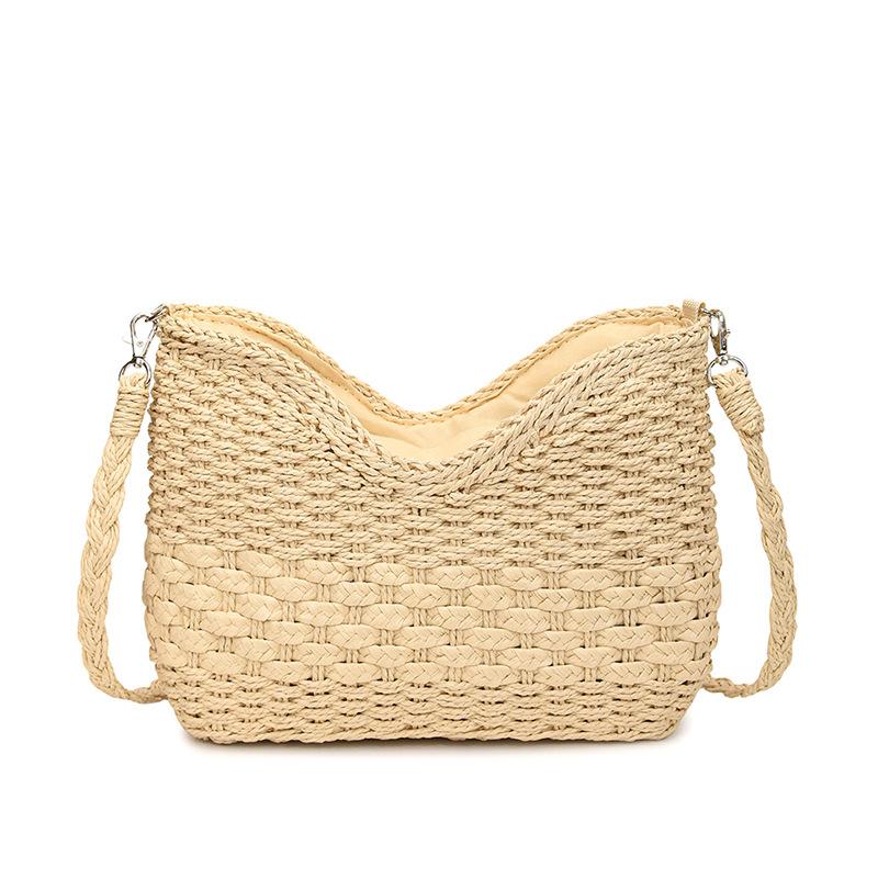 

Underarm woven bag women s summer seaside vacation casual straw bag new fashion simple versatile shoulder bag бежевый