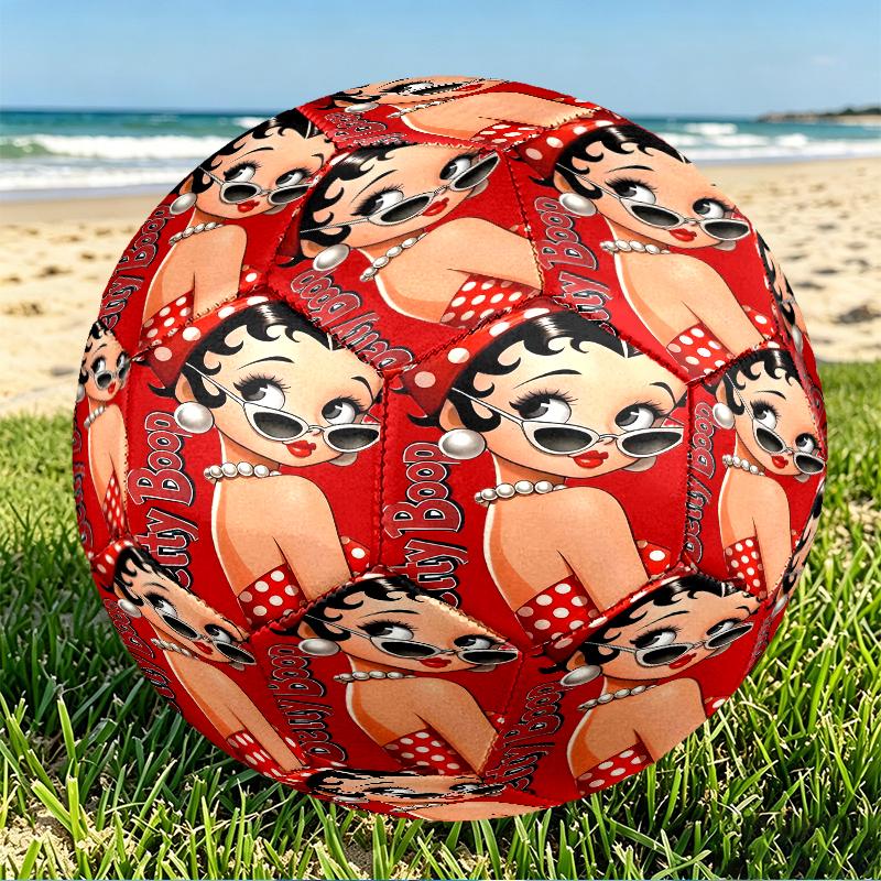 Betty Boop Print Size 5 Soccer Ball, PU Wear Resistant Football for Match Training and Daily Practice, Birthday Gift for Soccer Fans