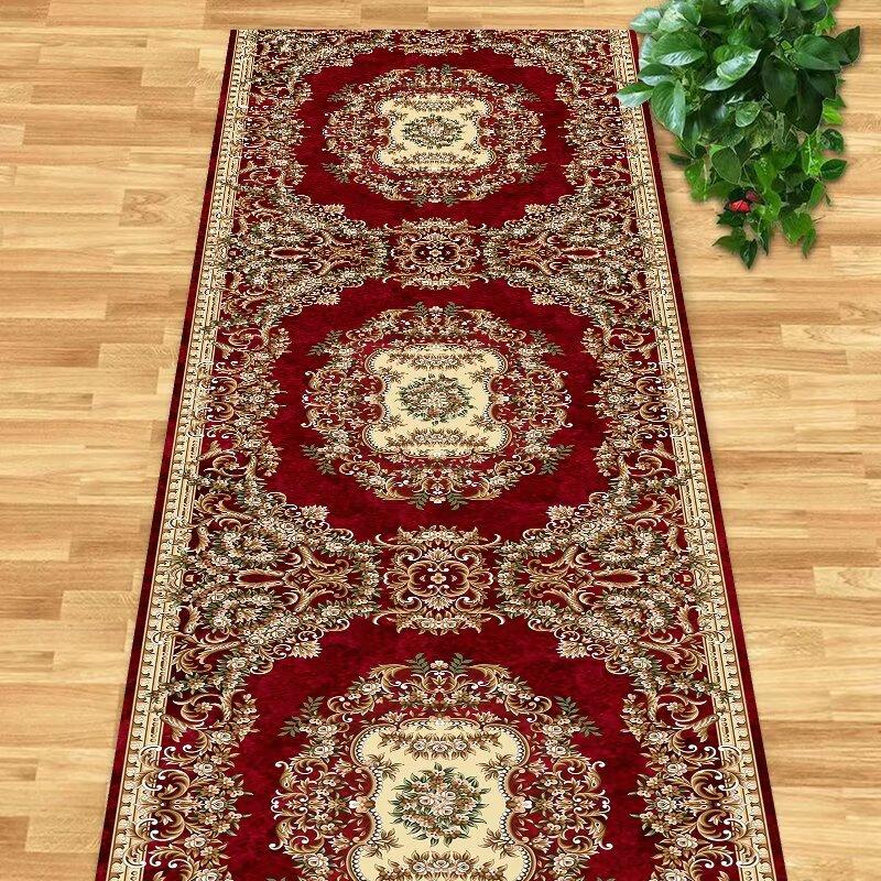 Persian Retro Runners Carpet Villa Hall Corridor Rugs Apartment Passageway Non-slip Rug Hotel Stairs Decoration Floor Mat Custom