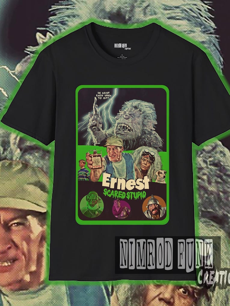 Ernest Scared Tshirt 90s Horror Movie Graphic Tee