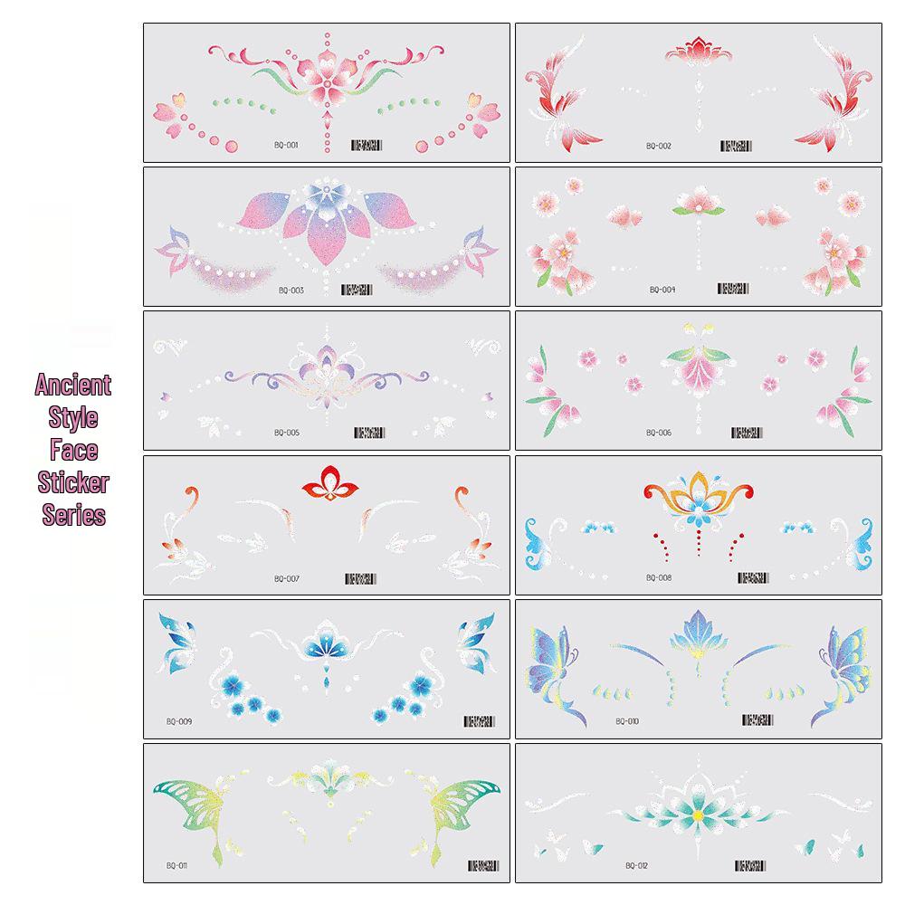 Ruikalong Children's Ancient Style Forehead Stickers for Hanfu Costume Makeup