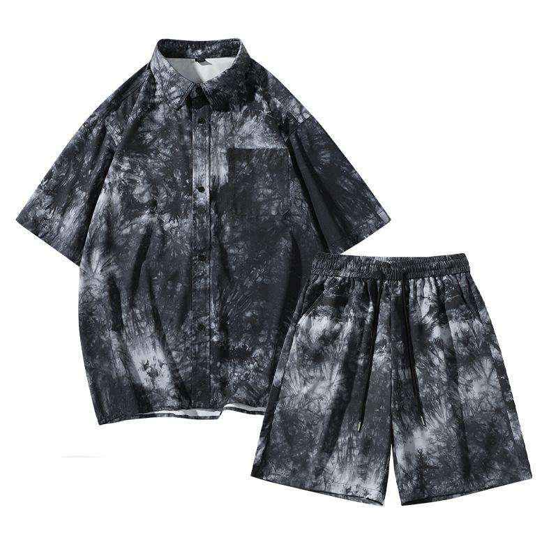 Men's Short-sleeved Shirt Sportswear Set Casual Versatile Beach Two-piece Suit