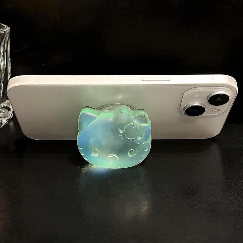 Frosted Laser Colorful Kt Cat Mobile Phone Airbag Bracket Paste Retractable Portable Stable Desktop Bracket Watch Drama