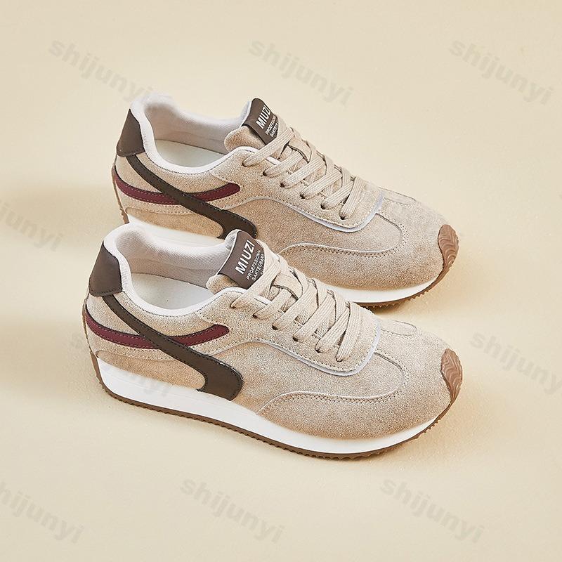 Platform Sports Shoes 2026 Spring Fashion Comfortable Breathable Non Slip Flat Shoes for Women Lace Up Ladies Casual Sneakers
