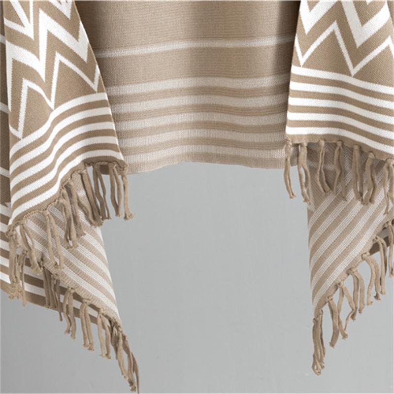 Casual Fashion Set Women's Autumn Winter Striped Shawl Coat Tank Top Wide Leg Pants 3 Piece Set