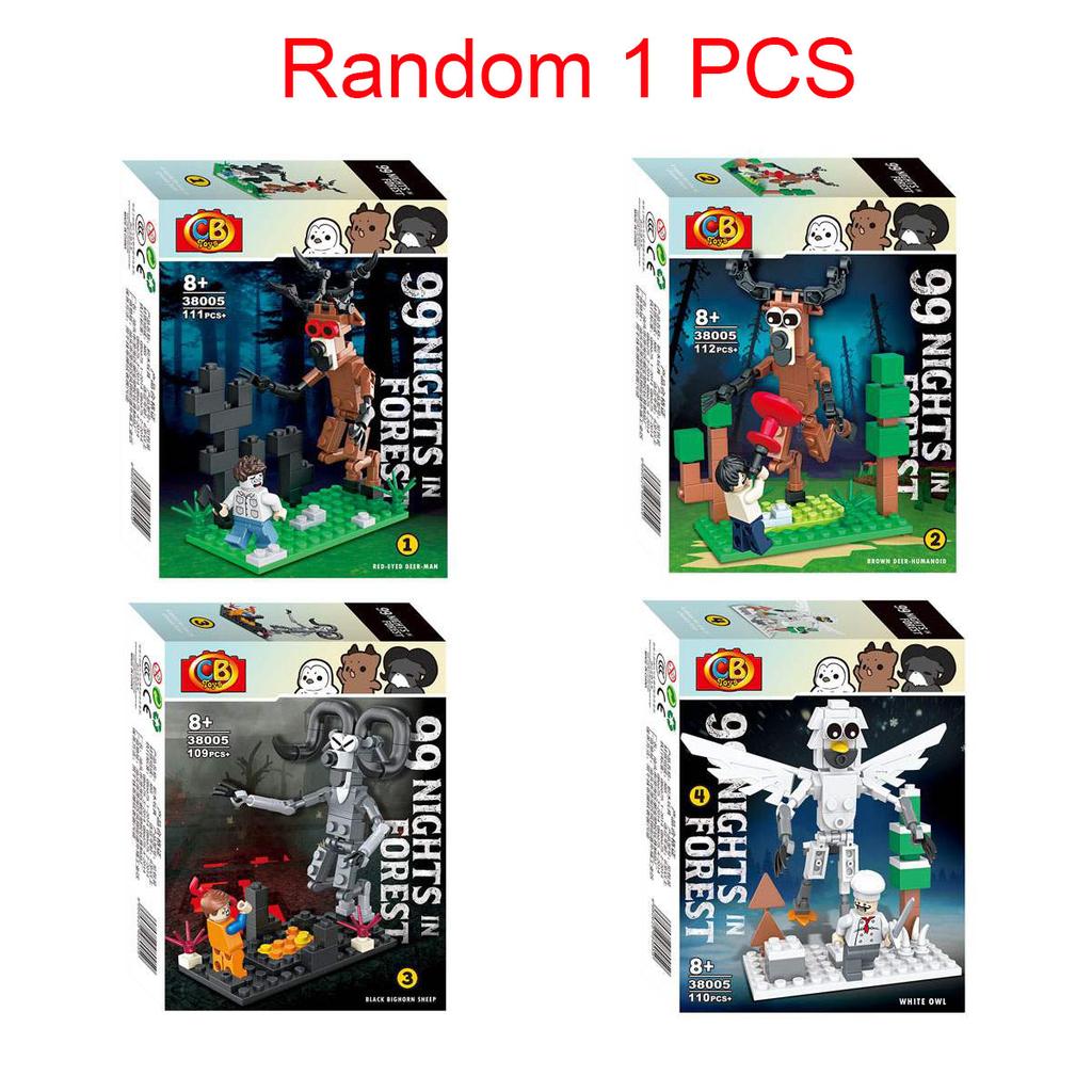 Non-Toxic New 99 Nights In The Forest Block Toy Animal Deer Owl Figure Assembly Model Building Block Toy Gift For Children Kids Blind Box