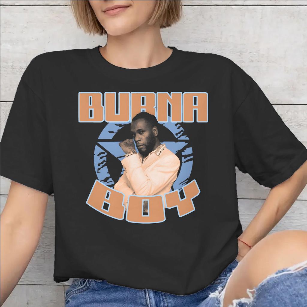 Burna Boy Singer Tee Shirt for Unisex Unisex Printed T Shirts Cotton Clothing
