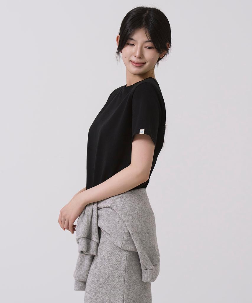 Sayu Basic Tension Short Sleeve T-Shirt Black
