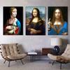 Berühmtes Leonardo Da Vinci Kunstwerk Salvator Mundi Mona Lisa Leinwandgemälde Poster Druck Wandkunst für Wohnzimmer Heimdekoration