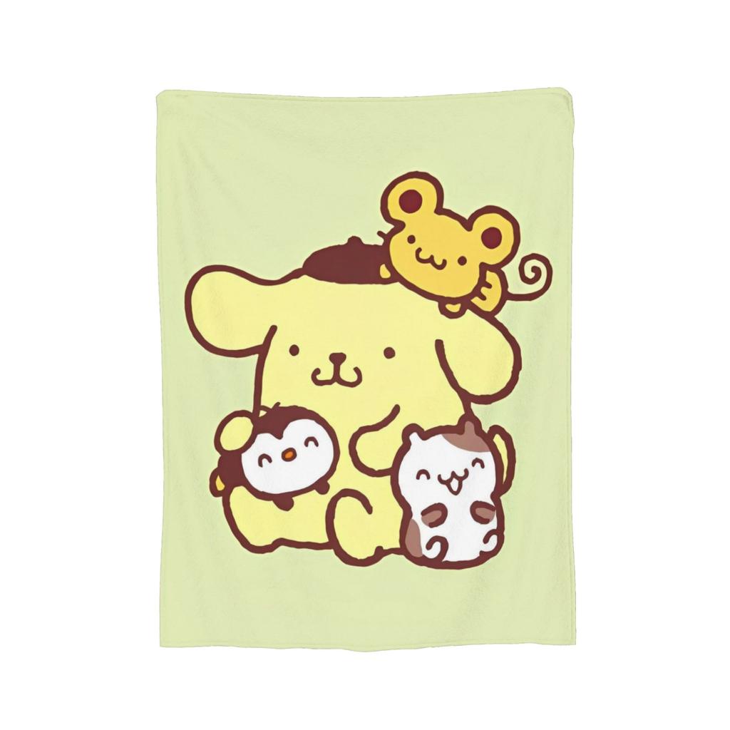 Cartoon Pom Pom Purin Plüschdecke Lustige Überwurfdecke für Zuhause Hotel Sofa 150*125cm Steppdecke,