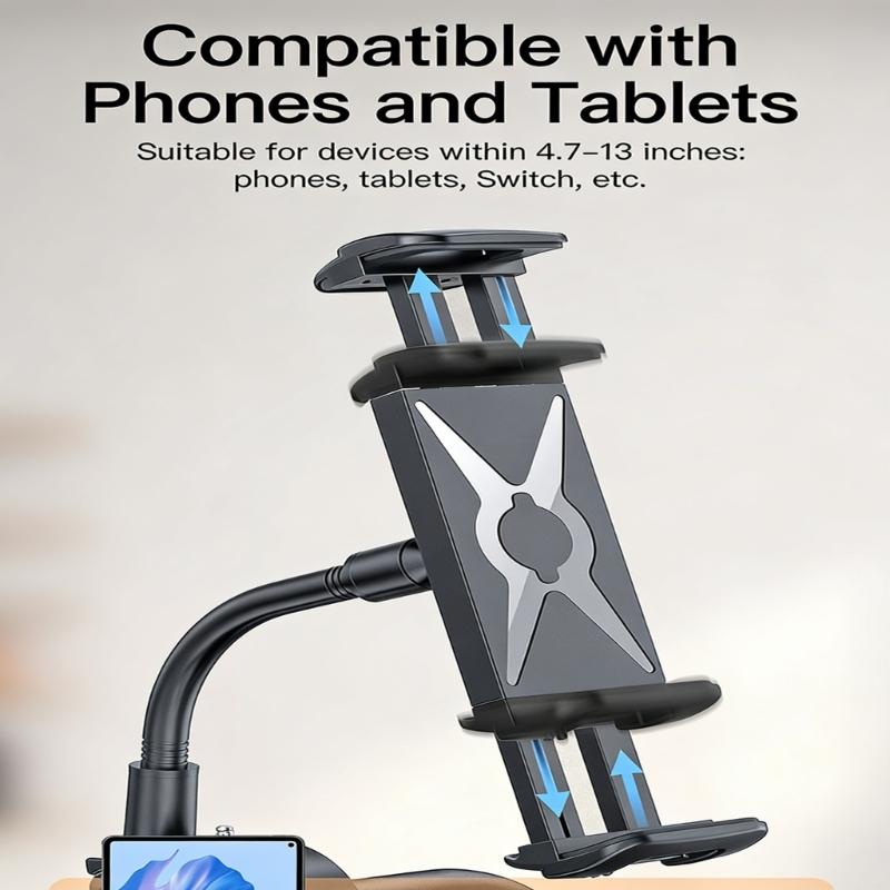 360 Degree Rotating Mobile Phone Clamp/Magnetic Holder Gooseneck Bracket for Cellphone Tablet Exercise Bike Phone Mount
