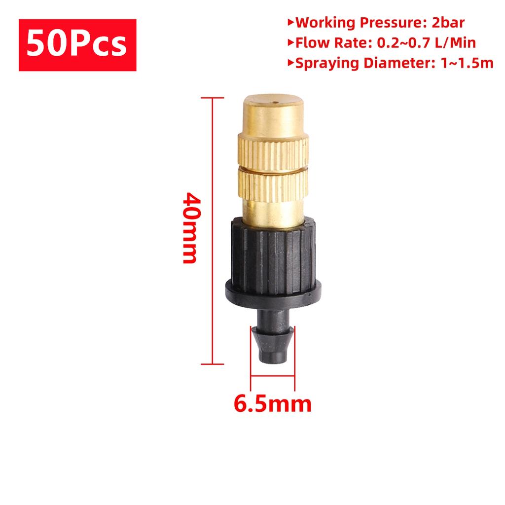 Brass Atomization Mist Nozzle 4/7mm 6mm 8mm Interface Barb Spray Head Garden Greenhouse Irrigation Cooling Humidifying Sprinkler