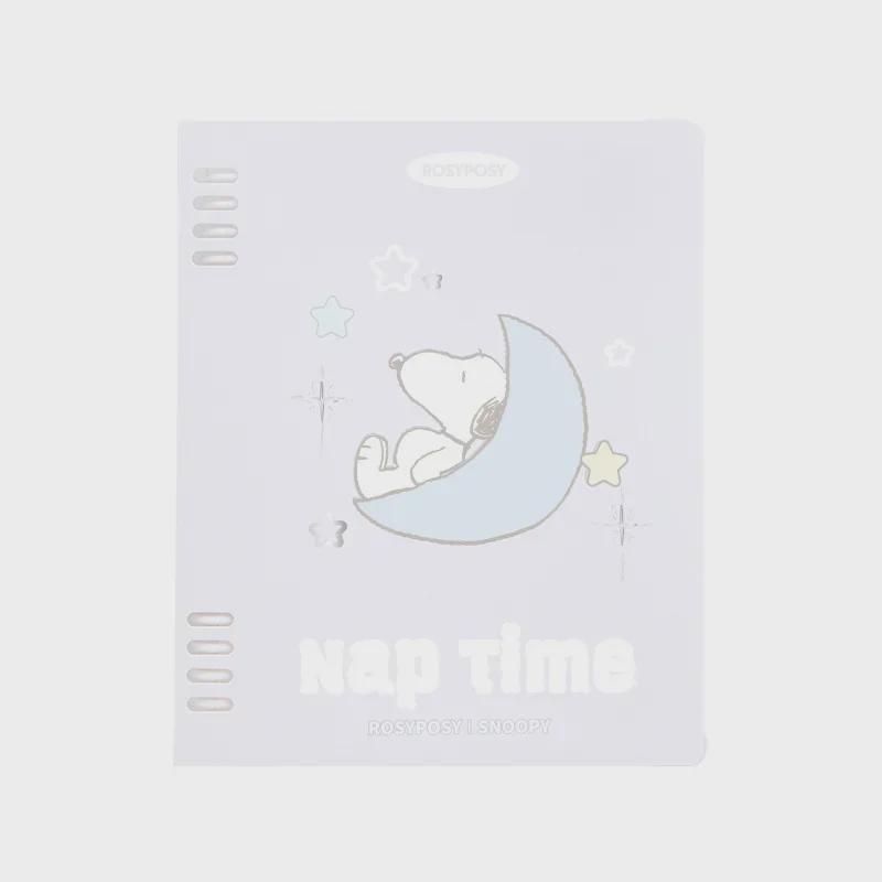 RosyPosy Snoopy Softcover Notebook: Cream Loose-Leaf with Colorful Pages, Stickers, and Horizontal Lines.
