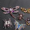 SKEDS Rhinestone Crystal Large Dragonfly Brooch Fashion Retro Insect Pin Coat Accessory for Women and Men Good Gift