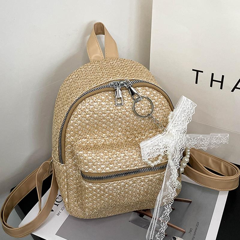 

Рюкзак в этническом стиле женский новый рюкзак для меньшинств двухслойный на молнии повседневный персонализированный рюкзак соломенный рюкзак