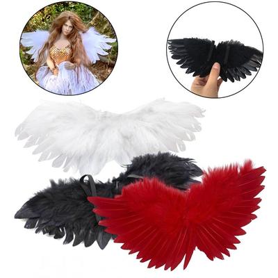 Verkleiden Engel Federflügel Weihnachtsbaumdekoration Feiertagsparty Dekoration Engel Weißer Flügel DIY Kostüm Festival Federflügel