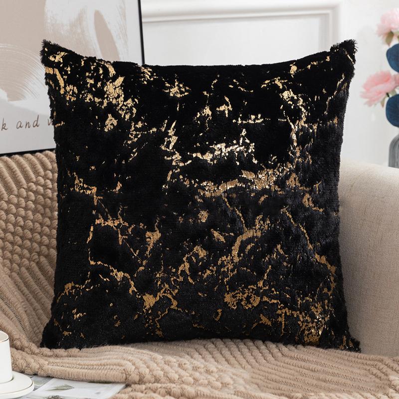 Plush Golden Fur Cushion Cover White 43x43 Decorative Pillow Cover for Sofa Home Decor Pillow Case Gray Black Fur Cushion Cover