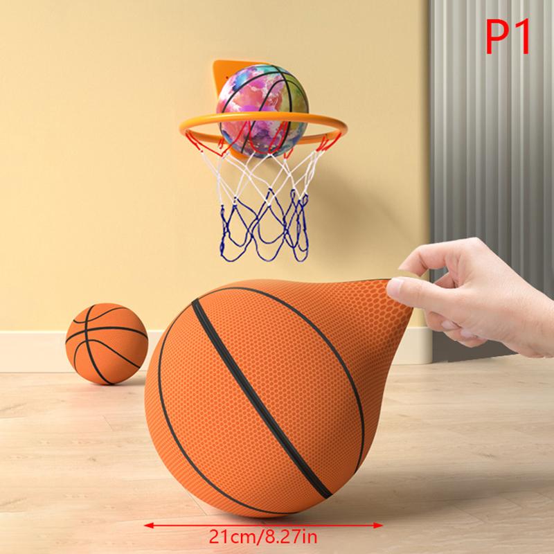1Pc Kids Bouncing Mute Silent Basketball With Cloth Cover Indoor Silent Foam Basketball Bounce Soft Squeezable Ball